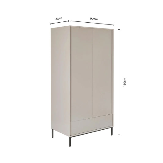 Nova 2 Door Wardrobe - Taupe