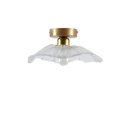 Petal Gold Flush Ceiling Light - Clear