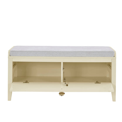 Poppy Storage Cabinet With Seat - Cream