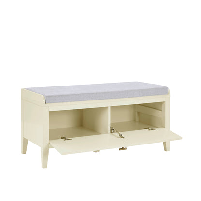 Poppy Storage Cabinet With Seat - Cream