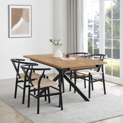 Brooke Rectangle Extendable 6-10 Seater Dining Table - Wood/Black