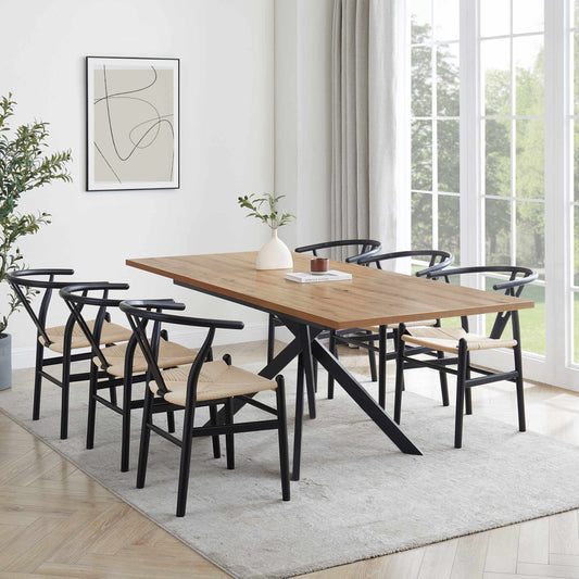 Brooke Rectangle Extendable 6-10 Seater Dining Table - Wood/Black