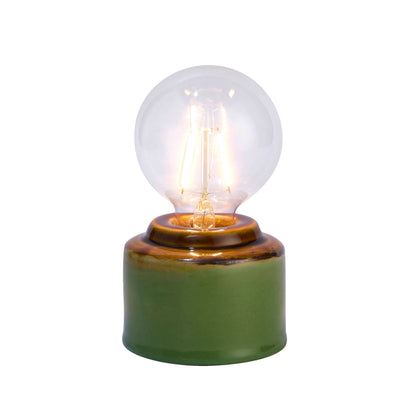 Robin Reactive Glaze Ceramic Bulb Table Lamp - Green/Brown