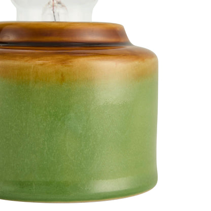 Robin Reactive Glaze Ceramic Bulb Table Lamp - Green/Brown