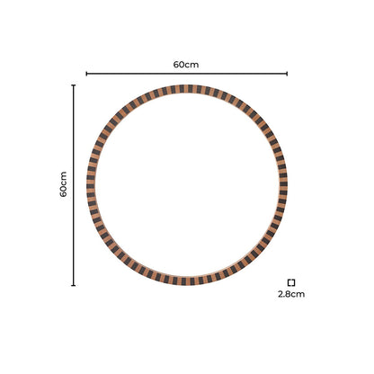 Rocco Stripe 60 x 60cm Round Wood Frame Mirror