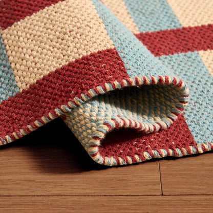 Rory Contrast Checkerboard Rug - Blue