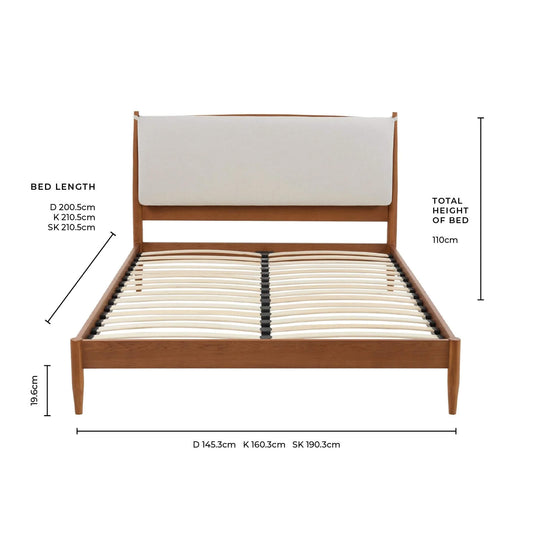 Rotterdam Bed Frame - Herringbone Blue