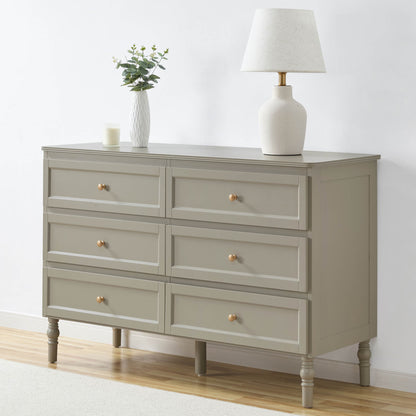 Ruby 6 Drawer Chest - Taupe