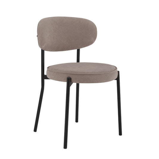 Mia Set of 2 Dining Chairs - Matte Velvet - Sand