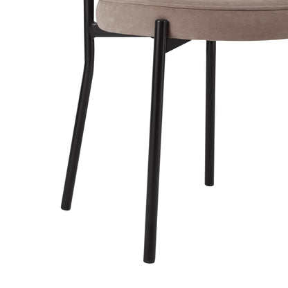 Mia Set of 2 Dining Chairs - Matte Velvet - Sand