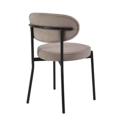 Mia Set of 2 Dining Chairs - Matte Velvet - Sand