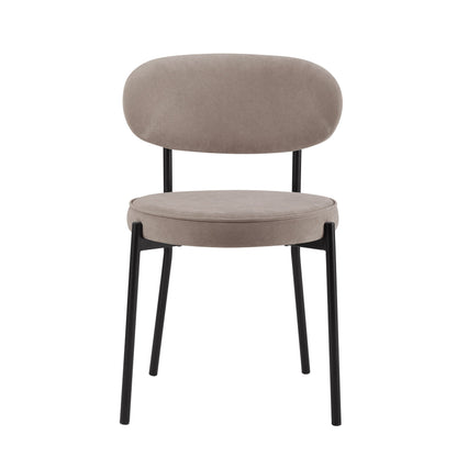 Mia Set of 2 Dining Chairs - Matte Velvet - Sand