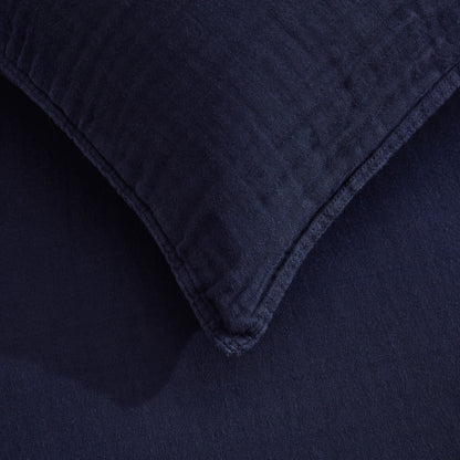 Santorini Muslin Duvet Cover & Pillowcase Set - Navy