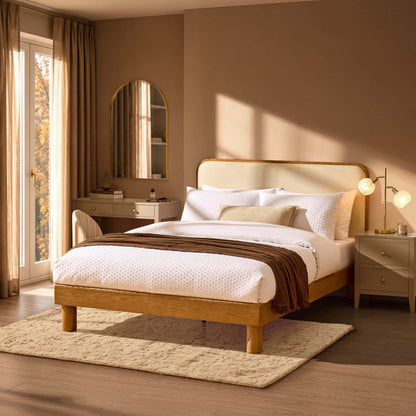 Seoul Bed Frame - Cream Linen