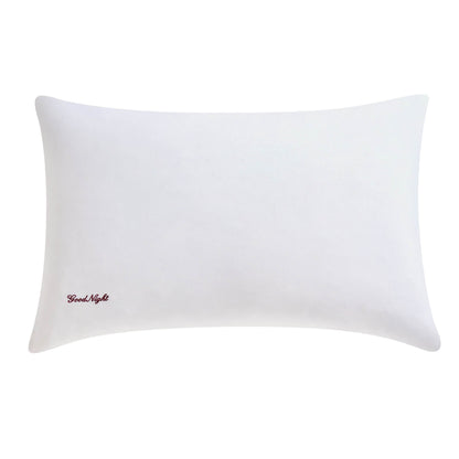 Pair of 200 Thread Count Slogan Embroidered Pillowcases - White