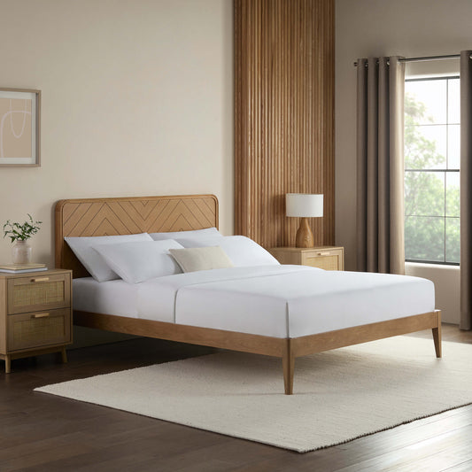 Stockholm Chevron Bed Frame - Natural