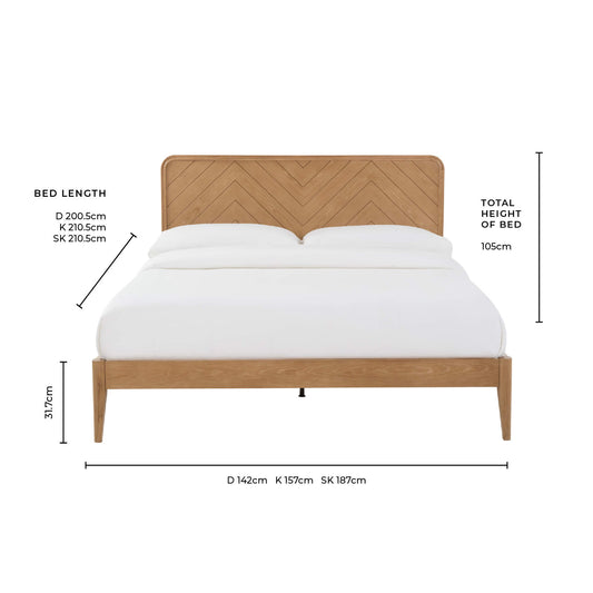 Stockholm Chevron Bed Frame - Natural