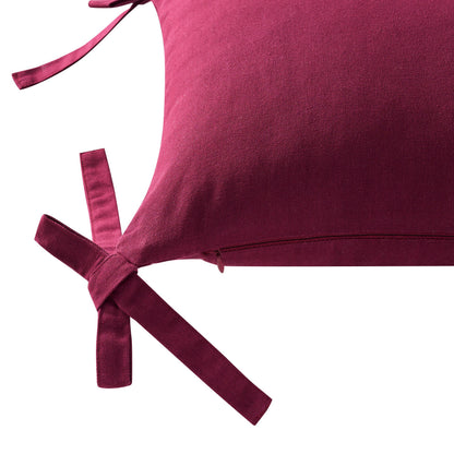 Sunny Bow 100% Cotton Cushion Cover - Deep Raspberry