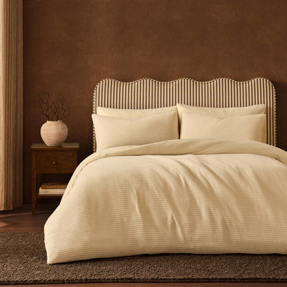 Super Soft Jacquard Chenille Duvet Cover & Pillowcase Set - Off White