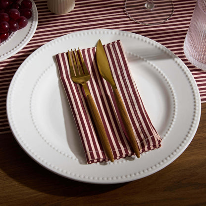 Tabitha Striped Set of 4 Napkins - Pink
