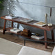 Eliza Wooden Shelf Bench - Walnut