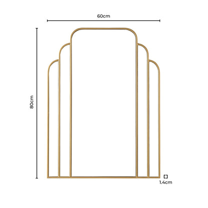 Vera Art Deco 60x80cm Mirror - Gold