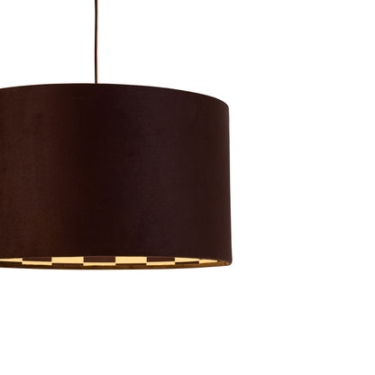 Vikki Velvet Checkerboard Ceiling Shade - Brown