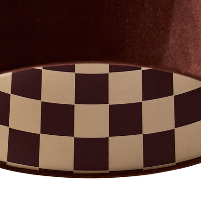 Vikki Velvet Checkerboard Ceiling Shade - Brown