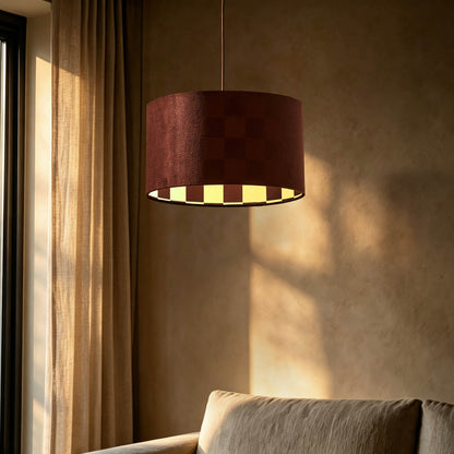 Vikki Velvet Checkerboard Ceiling Shade - Brown