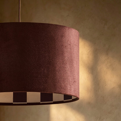 Vikki Velvet Checkerboard Ceiling Shade - Brown