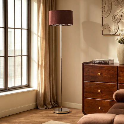 Vikki Velvet Checkerboard Floor Shade - Brown