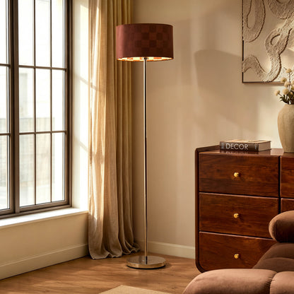 Vikki Velvet Checkerboard Floor Shade - Brown
