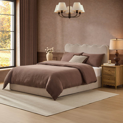 Wavy Ottoman Storage Bed - Chocolate Stripe
