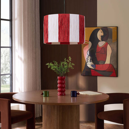 Abi Raffia Stripe Ceiling Shade - Red - DUSK