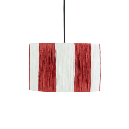 Abi Raffia Stripe Ceiling Shade - Red - DUSK