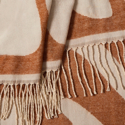 Abstract Floral Throw - Burnt Orange - DUSK