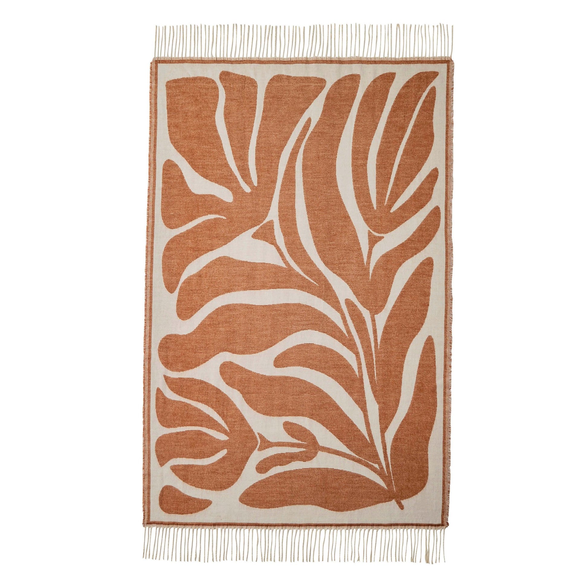 Abstract Floral Throw - Burnt Orange - DUSK