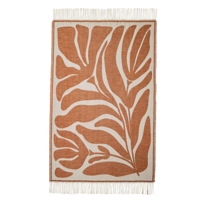 Abstract Floral Throw - Burnt Orange - DUSK