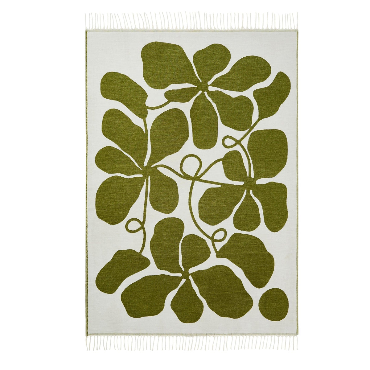 Abstract Floral Throw - Green/ Natural - DUSK