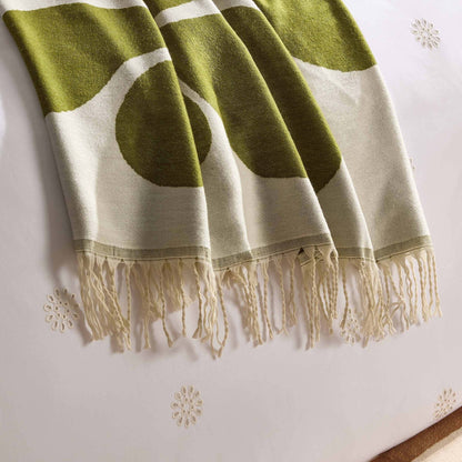 Abstract Floral Throw - Green/ Natural - DUSK