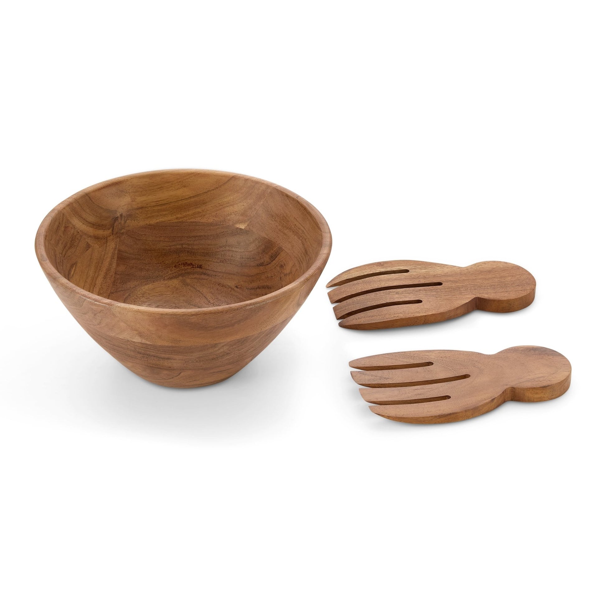 Acacia Salad Bowl with Servers - Natural - DUSK