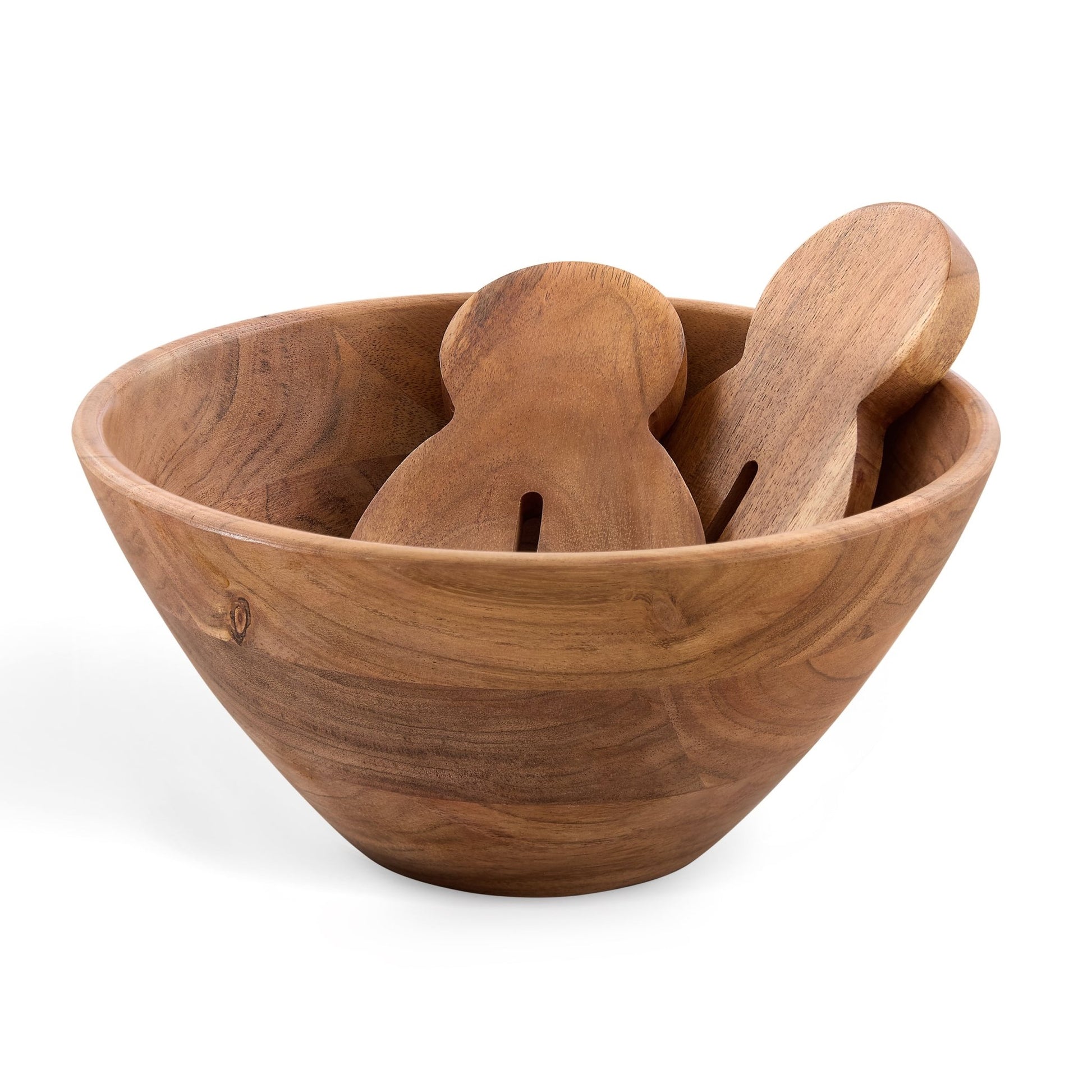 Acacia Salad Bowl with Servers - Natural - DUSK