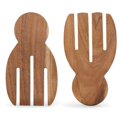 Acacia Salad Bowl with Servers - Natural - DUSK