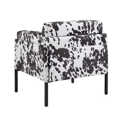 Ada Accent Chair - Cow Print - DUSK