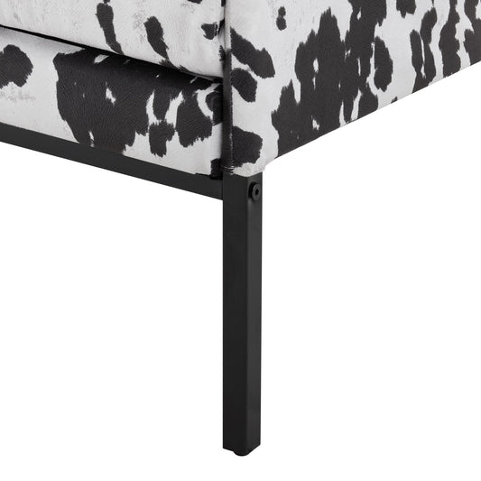 Ada Accent Chair - Cow Print - DUSK