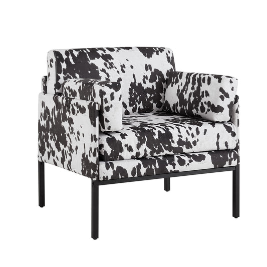 Ada Accent Chair - Cow Print - DUSK