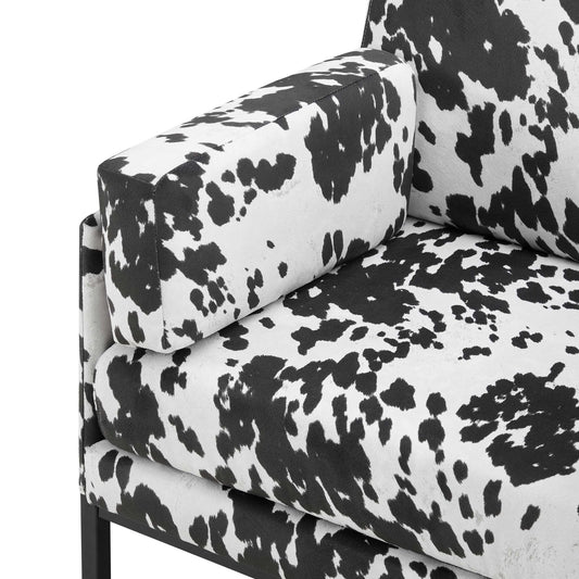 Ada Accent Chair - Cow Print - DUSK