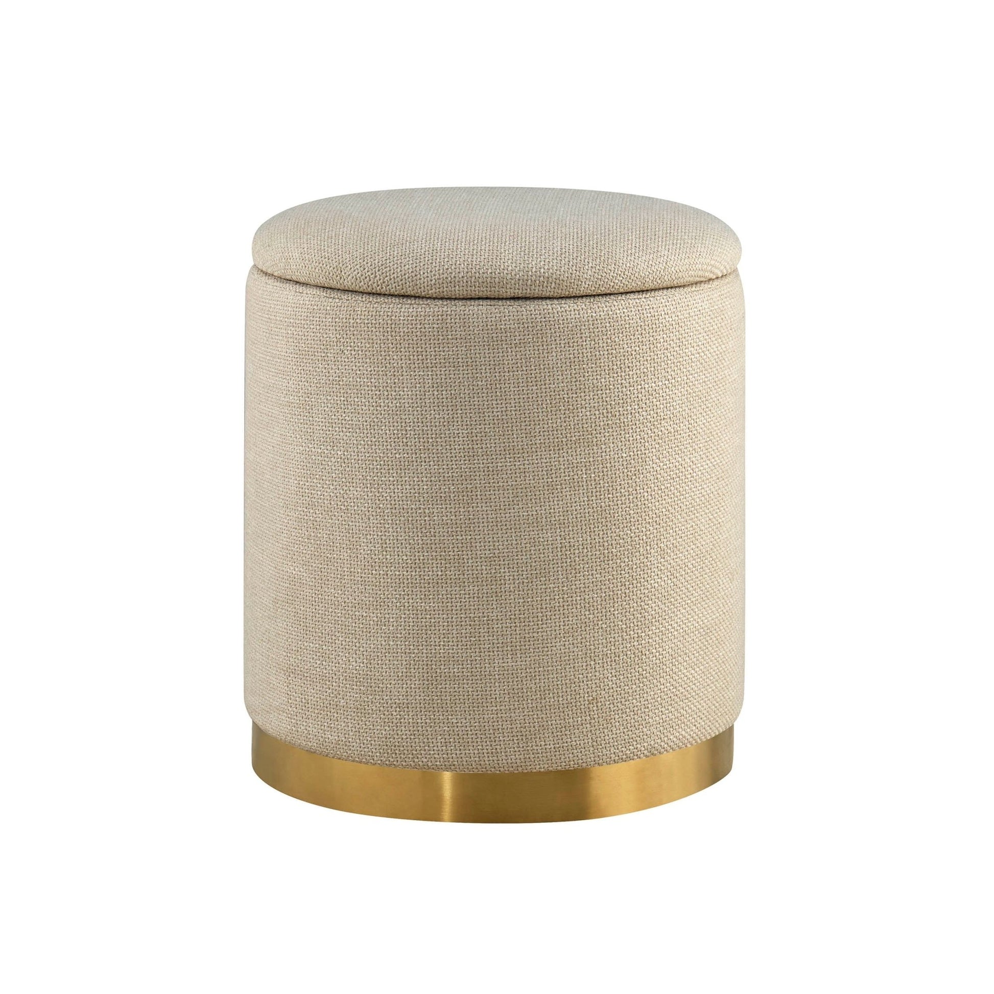 Adelaide Gold Base Storage Stool - Beige - DUSK
