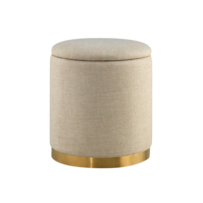 Adelaide Gold Base Storage Stool - Beige - DUSK