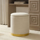 Adelaide Gold Base Storage Stool - Beige - DUSK